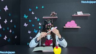 A Japanese Student's Playful Distractions: An Intimate Exploration of Curiosity and Pleasure