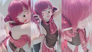 Exclusive Preview: VTuber Houshou Marin's Playful Series - Standing Doggy Style Tease!