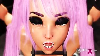Futuristic Android's Intense Encounter with a Seductive Beauty in a Hidden Bunker