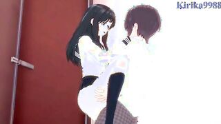 Steamy Encounter in the Restroom: Akebi's Sailor Uniform Adventure - Featuring Kirika9988