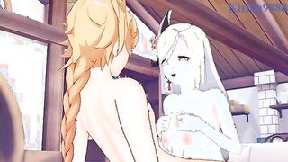 Shenhe and Aether's Passionate Encounter in the Bedroom - Genshin Impact Fantasy. Tags: kirika9988, game, 3d, hentai, anime, big boobs, cute, sexy.