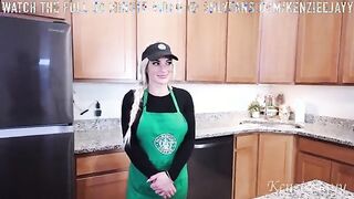 Busty Barista Kenziee Jayy Delivers a Steamy Surprise During Her Shift!