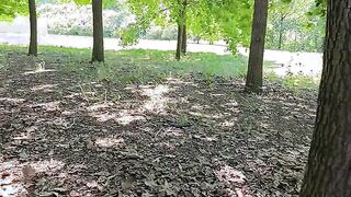 Unexpected Outdoor Encounter: Husband Captures Wife's Wild Adventure in the Park