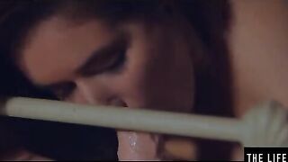 Curvy Brunette Emily J. Enjoys Solo Play with a Dildo While Watching Steamy Clips