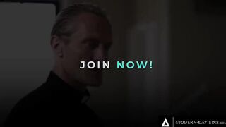 Keira Croft offers her virgin body to priest to be close to God in this hot anal scene