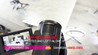 Check out this hot blonde's full body clothed and naked handjob for CFNM and to tease your cock