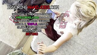 Check out this hot blonde's full body clothed and naked handjob for CFNM and to tease your cock