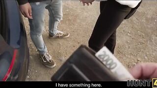 Steve Q bangs a tight young pussy in the park & watches her get picked up by Hunter for a rough fuck