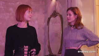 Watch Dolly & Mia, two kinky redheads, pleasure a lucky toyboy in their mouths and throats