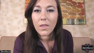 Sinn Sage flaunts her sexy feet on the couch while talking dirty