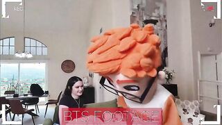 Watch me stuff my mouth with jizz while riding my black-haired friend's ass and spanking her mercilessly!