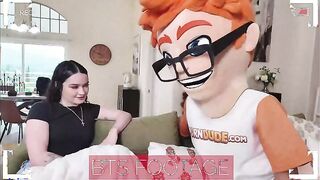 Watch me stuff my mouth with jizz while riding my black-haired friend's ass and spanking her mercilessly!