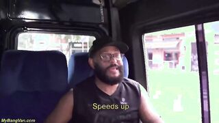 Curvy tattooed babe gets her tight ass drilled in my van