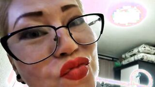 Russian MILF in red lingerie gets a wet pussy pounding from all the older girls
