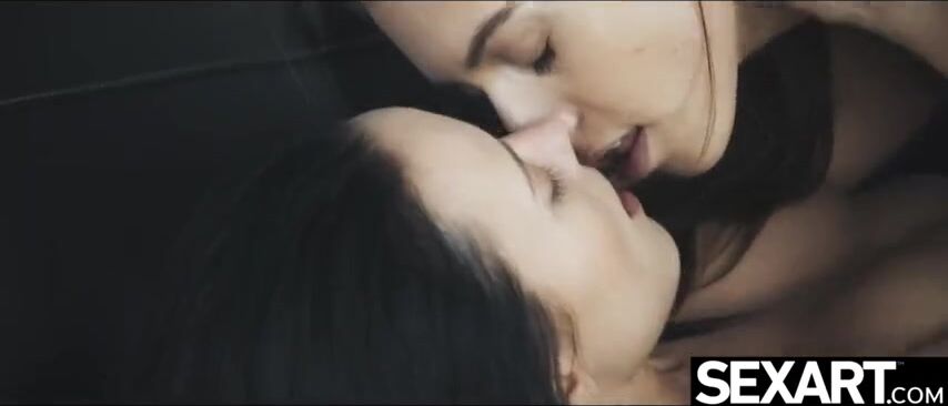 Watch two petite MILFs in lingerie have multiple orgasms while fucking each other hard in the office