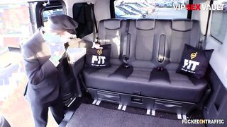 Audrey Jane seduces her driver with her tight pussy & gets fucked in traffic