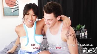 Jennie Rose can't resist getting her tight Asian pussy pounded in doggy & reverse cowgirl positions