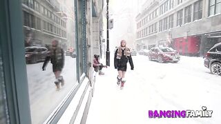 Stepbro bangs petite step sister in tight high socks and tight pussy