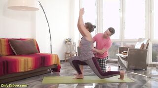 Kinky yoga instructor pounds redhead mom in red spandex only to watch her take a facial