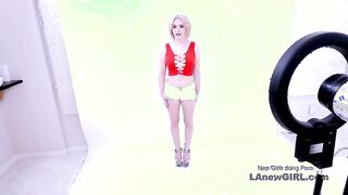 Gorgeous Young Model Super Horny gets her perfect blonde face creamed by a big dick during her first casting call