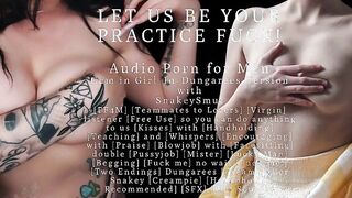 Get between us and we'll teach you how to fuck like a pro! ASMR roleplay with a sexy chick in Dungarees
