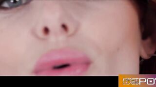 Lacy Lennon gets her throat drilled hard in doggystyle by a big cock