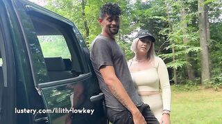 Amateur girlfriend with massive tits goes wild with car sex and real orgasm
