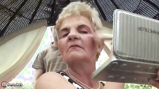 Curvy granny takes it hard in the ass and loves it!
