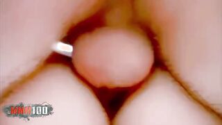 Watch Sara May in stockings get her pussy drilled by Terry Kemaco in bed