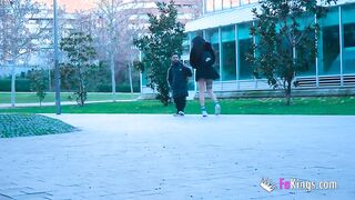 Lara Croft goes wild in Madrid for a hard cock ride