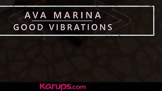 Redhead Ava Marina moans loudly while using her vibrator on her wet shaved pussy