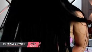 Crystal Leyner gets off on fingering her pussy & high heels while being a hot MILF cam girl