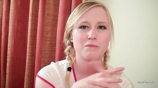 Satine Spark, the cute nurse, blows and sucks an older patient's cock in a hot threesome