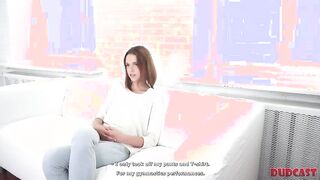 Fake agent pounds skinny teen's tight pussy on camera
