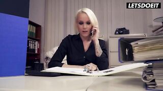 Naughty Sophie Logan gets her tight MILF pussy pounded by Conny Dachs in the office
