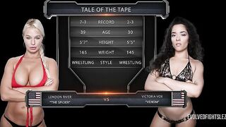 London River dominates Victoria Voxxx in a hardcore loser-gets-strapon-fucked match
