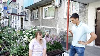 Hot chubby MILF fucks a cute guy in doggystyle on a date
