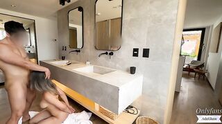 Ada Kham's hot ass gets pounded in reverse cowgirl after shower