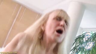Naughty grandma enjoys rough anal with big toy for her age