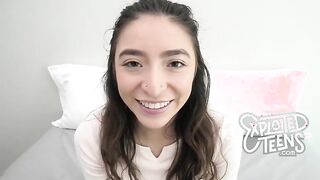 Watch this Latina teen with amazing tits give a sloppy BJ on the casting couch