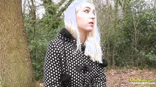 Wild lesbian party with natural boobs & stiff nipples starts in the woods