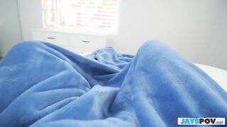 Jay Rock's POV: Busty Brunette Stepmom Fiona Moore begs for my morning wood while I stroke her tight MILF pussy