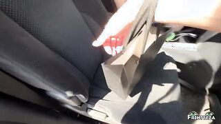 Frintteza in lingerie fucks her stepson's big cock in the car - Cheating, petite, and changing room!