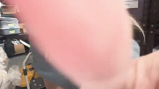 Crystal Cash 69 gets off on herself while working in the warehouse