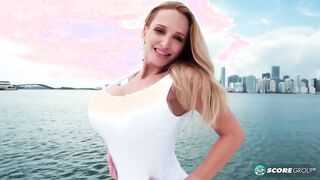 Billi Bardot's Massive Boobs Get Oiled Up and Sucked in Solo Outdoor Action
