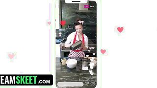 Alison Rey's duty: cooking, cleaning, and sucking for her man's hard cock