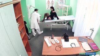 George Uhl spunks over MILF patient's body after a rough fuck in fake hospital