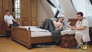 Watch Dr. Cucker-man's cuckold hubby watch his big natural tits and sexy pregnant wife in this hot Czech sex video