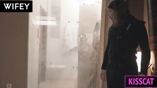 Hot Wifey Kisscat gives cuckold hubby a Birthday present - Hot Doggystyle Fun with a Handyman!