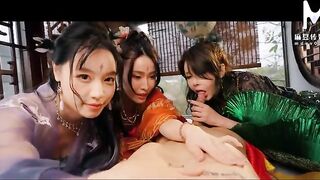 Su Yu Tang & friends team up to drain Nezha's cum in POV